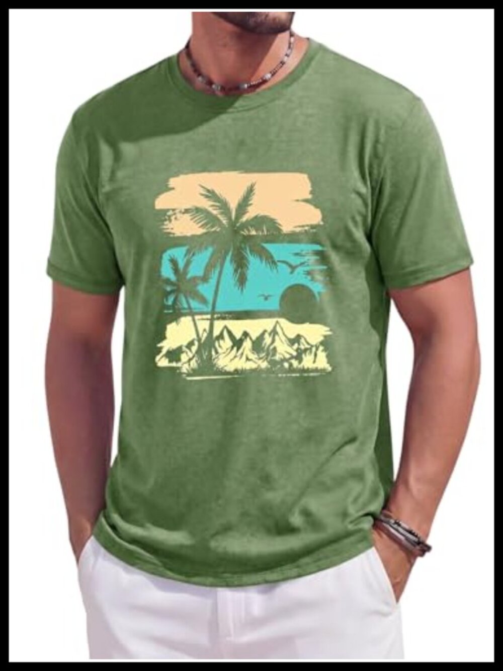 Men's Short Sleeve Crewneck Graphic Print T-Shirt Casual Tee